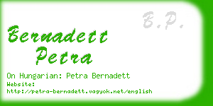 bernadett petra business card